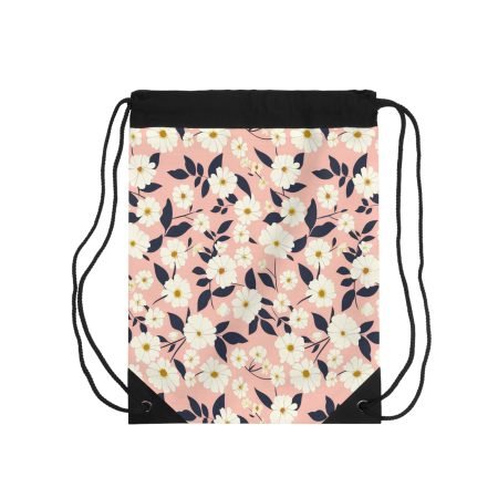 Floral Drawstring Bag - Perfect for Gym, Travel, Beach, Hiking, Yoga, Summer Fun