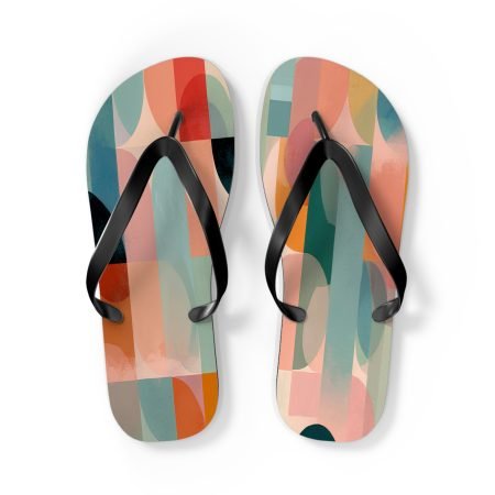 Stylish Graphic Flip Flops for Summer Days, Beach Footwear, Poolside Sandals, Vacation Essentials, Art-Inspired Footwear
