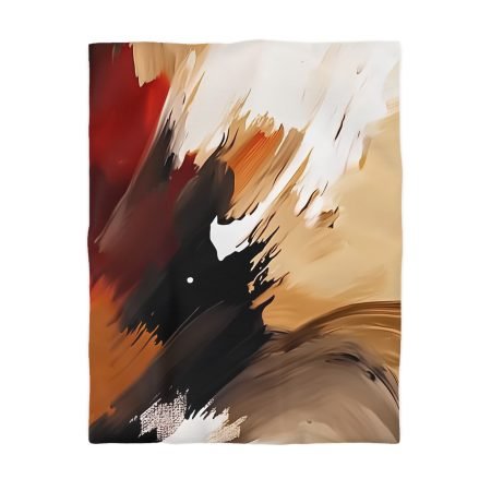 Artistic Abstract Microfiber Duvet Cover, Cozy Home Decor, Modern Bedroom Bedding, Unique Gift for Her, Artisan Style