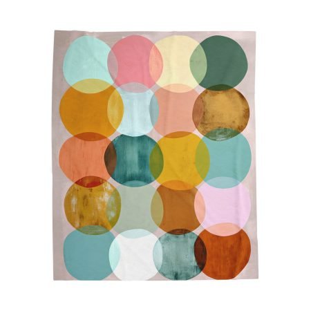 Colorful Geometric Velveteen Plush Blanket, Cozy Home Decor, Soft Throw, Gift for Friends, Living Room Essential