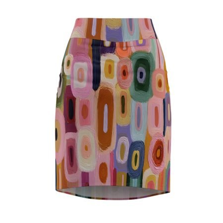 Colorful Abstract Women's Pencil Skirt | Chic Office Wear, Fashion Skirt, Art-Inspired Style, Perfect for Brunch or Date Night