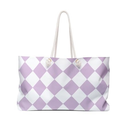 Chic Lavender Diamond Weekender Bag - Stylish Travel Tote, Perfect for Getaways, Gym, Overnight Trips, and Gifts