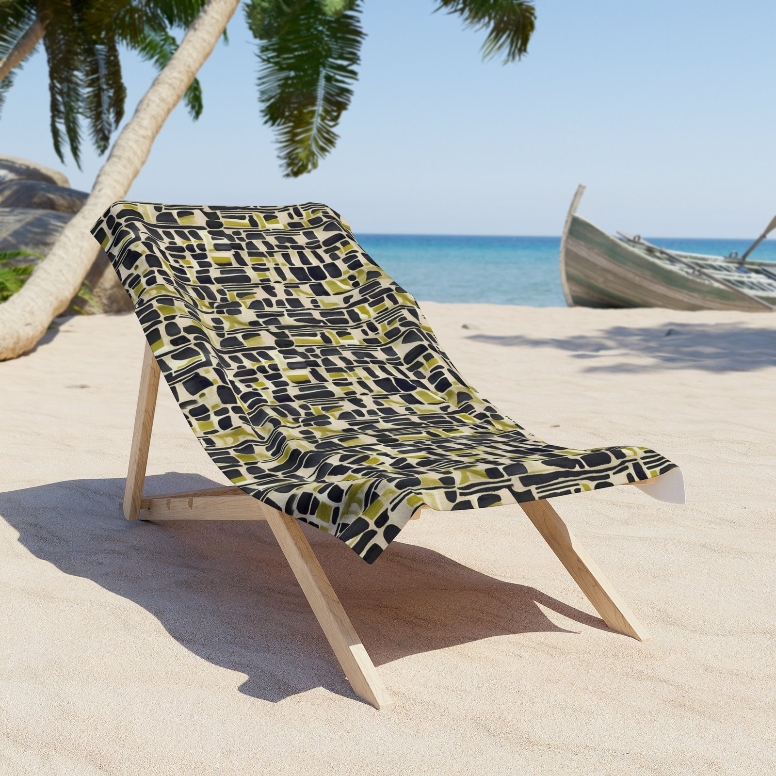 Chic Patterned Beach Towel - Modern Sunbathing Essential, Stylish Pool Accessory, Vibrant Summer Gift, Beach Day Must-Have - Image 2