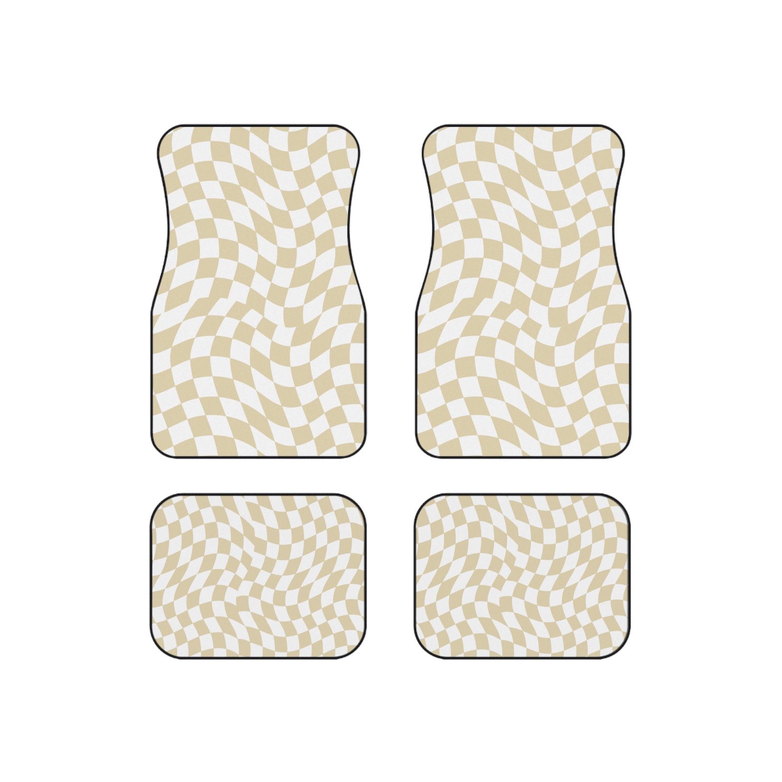 Stylish Checkered Car Mats Set, Trendy Floor Mats for Cars, Unique Car Accessories, Gift for Car Lovers, Funky Car Decor