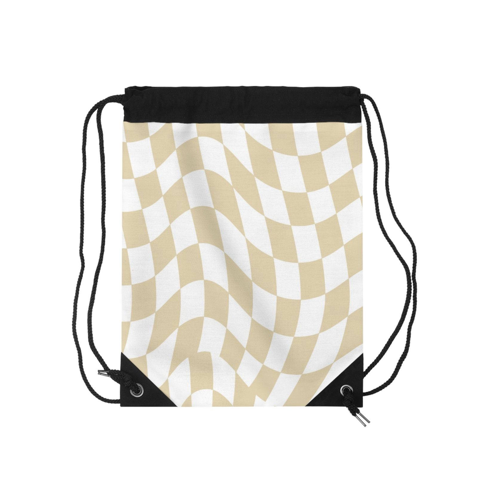 Checkered Drawstring Bag, Stylish Backpack, Sports Accessories, Travel Essentials, Gym Gear, Gift for Students - Image 2