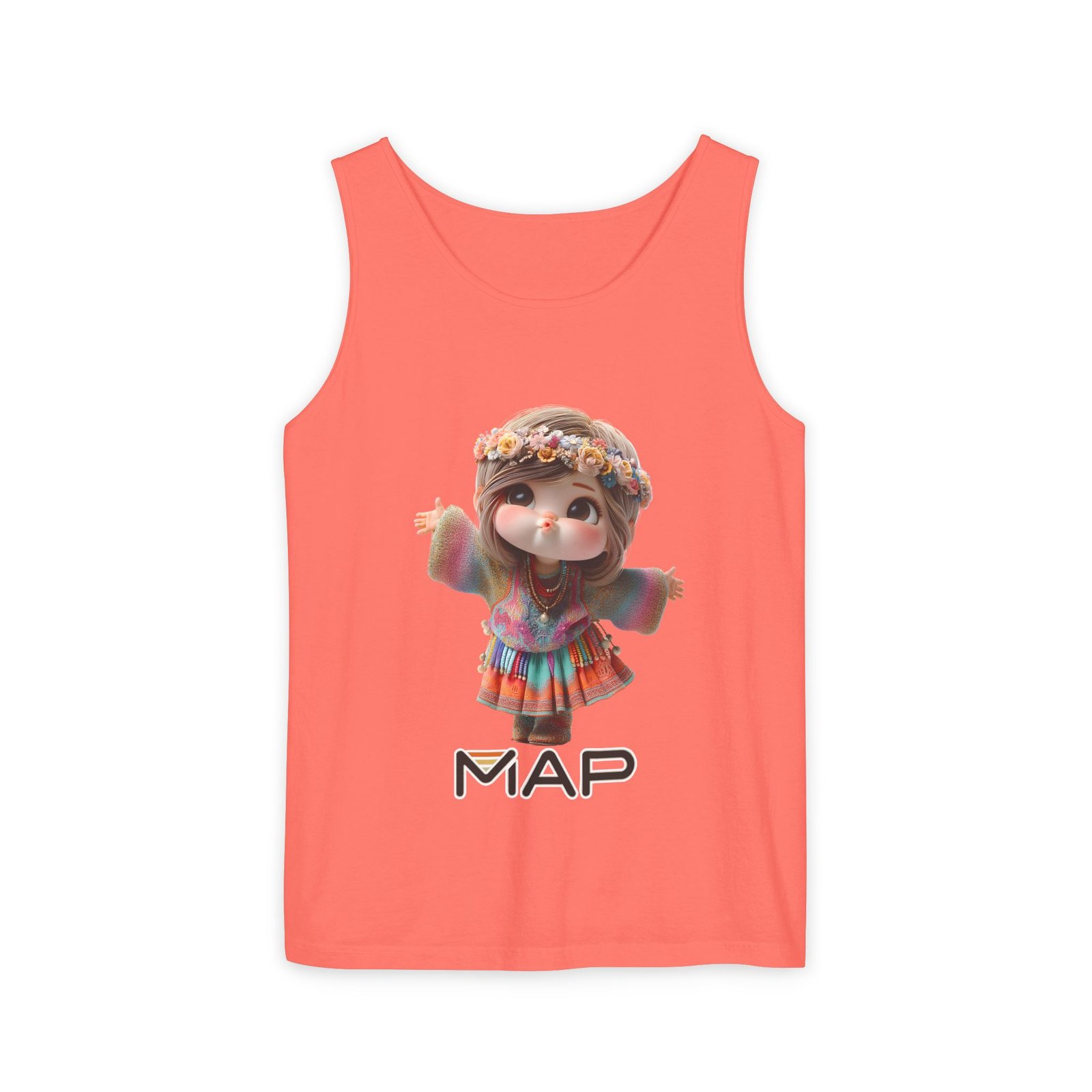Vibrant Graphic Tank Top with MAP Design, Casual Summer Wear, Gift for Music Lovers, Festival Outfits, Feminine Style - Image 5
