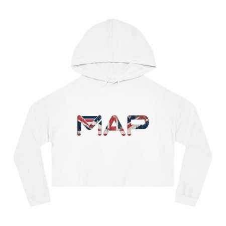 Cropped Hooded Sweatshirt with MAP Design, Casual Wear, Gift for Travelers, Summer Fashion, Trendy Hoodie, Ideal for Festivals