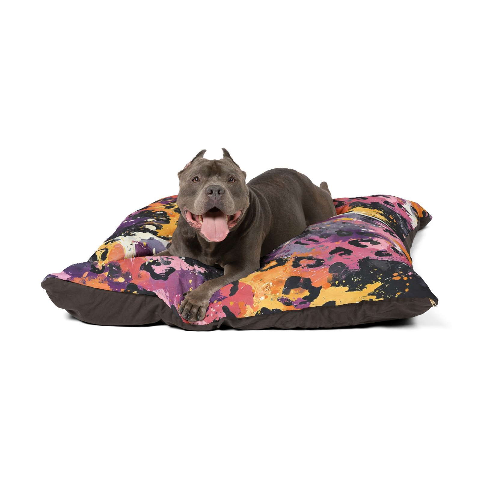 Colorful Leopard Print Pet Bed, Cozy Dog Bed, Stylish Cat Bed, Vibrant Animal Bedding, Unique Pet Decor - Image 3