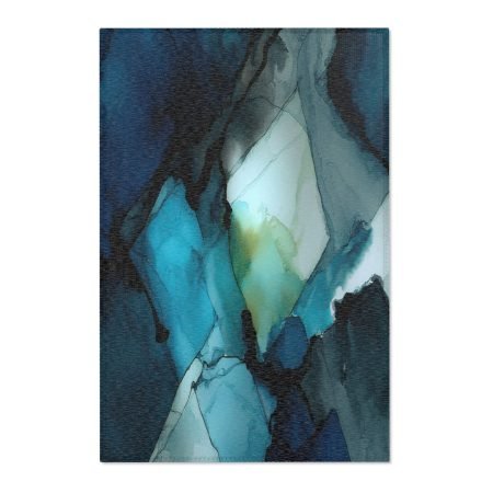 Serene Watercolor Area Rug, Bohemian Home Decor, Living Room Accent, Modern Area Mat, Large Floor Covering, Artistic Rug