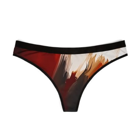 Abstract Art Women's Thongs, Vibrant AOP Lingerie, Colorful Underwear Set, Unique Gift for Her, Sensual Daily Wear