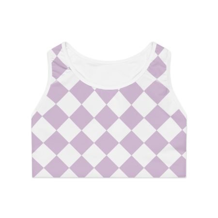 Stylish Purple Diamond Sports Bra, Workout Top, Activewear, Fitness Gift, Athletic Apparel, Yoga Wear, Fashion Sports Gear