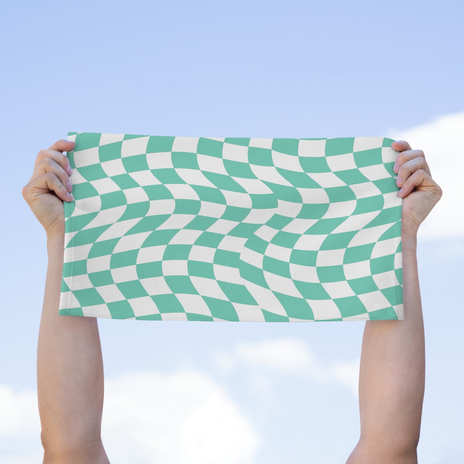 Wavy Checkered Rally Towel, Vibrant Game Day Towel, Picnic Essential, Poolside Accessory, Sports Team Towel, Fun Summer Gift - Image 3