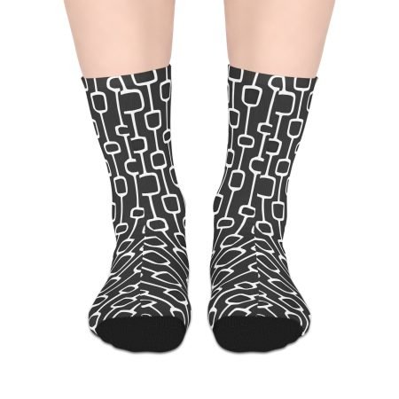 Stylish Geometric Mid-Length Socks | Trendy Patterned Socks for Everyday Wear, Gifts, Fashion Accessory, Unique Style