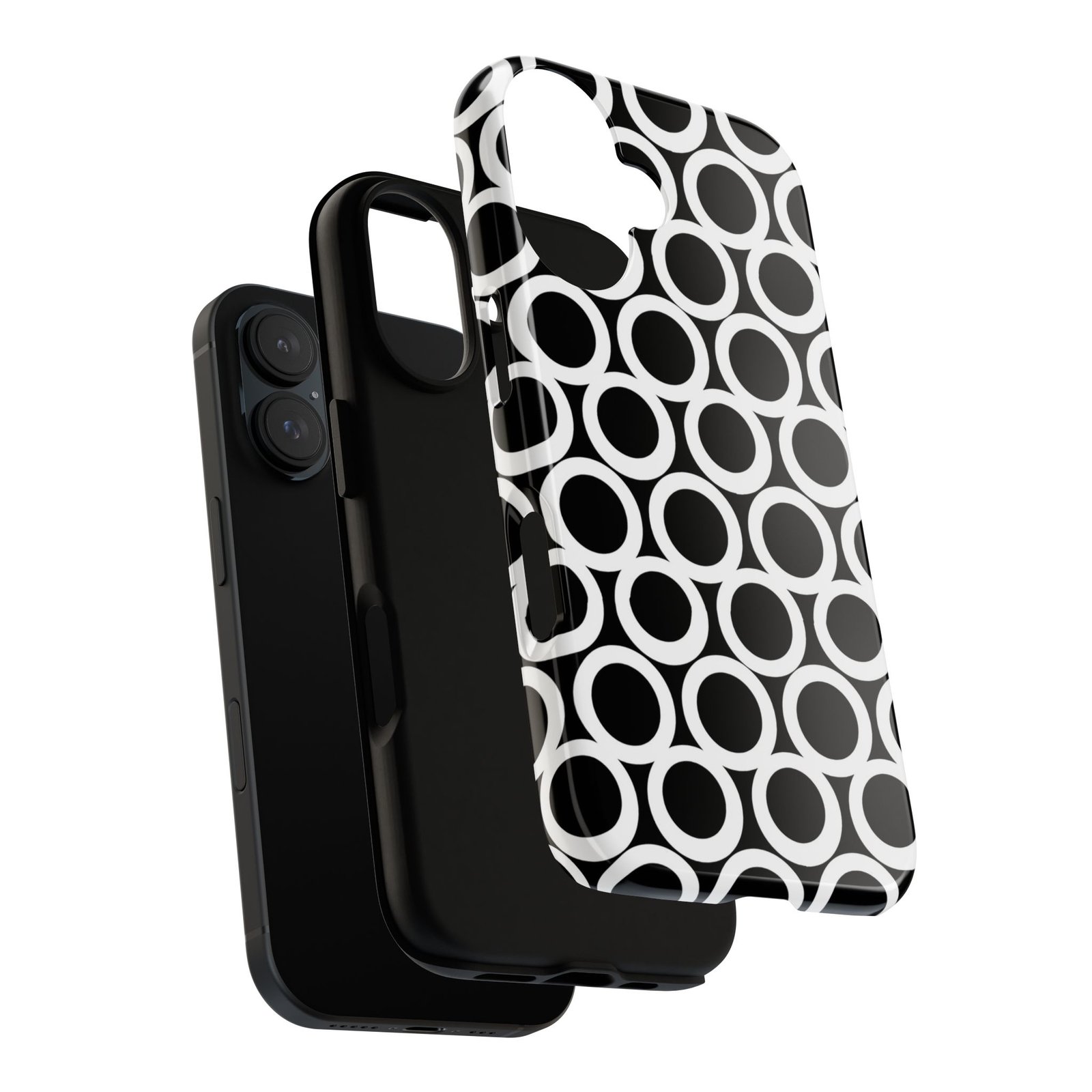 Stylish Phone Case, Tough Cases, Black White Polka Dot, Protective Cover, Modern Accessories, Unique Gift Idea - Image 3