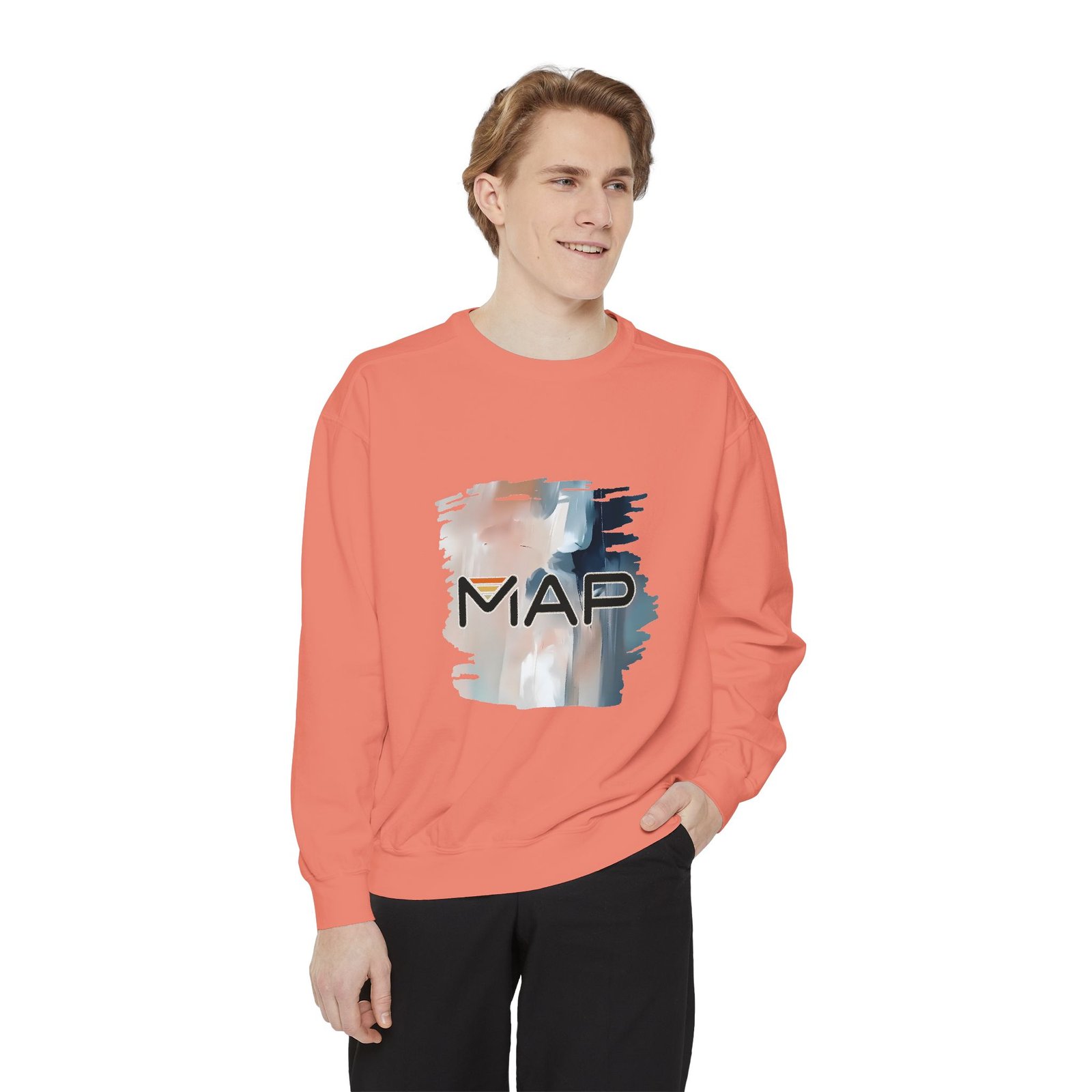 Map-Inspired Unisex Garment-Dyed Sweatshirt | Cozy Casual Wear, Perfect for Travel, Gift for Map Lovers, Fall Fashion, Unisex Sweaters - Image 7