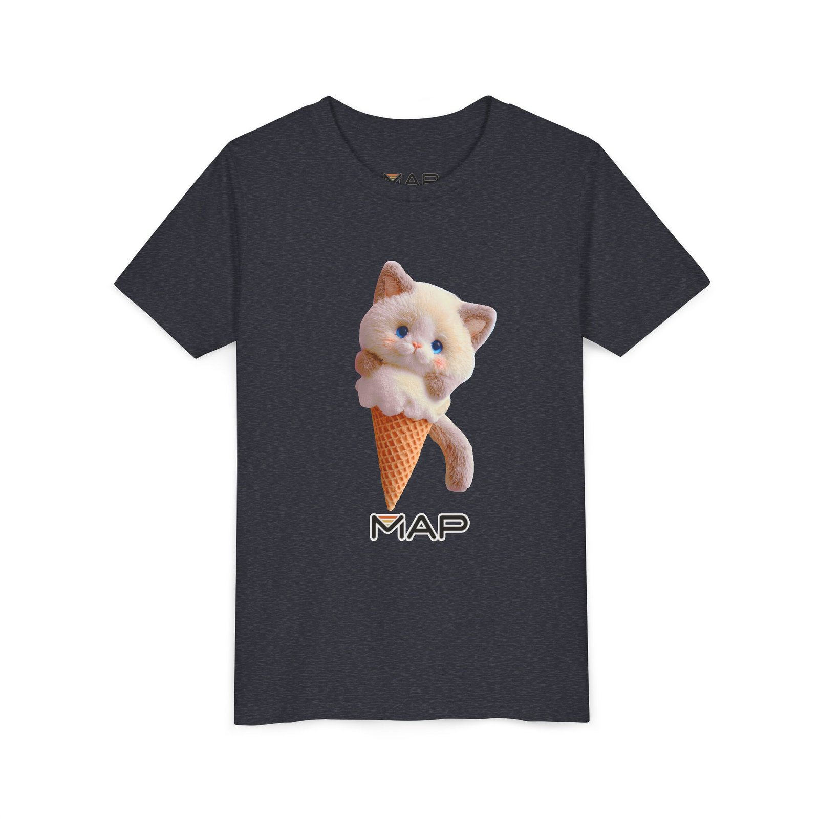 Cute Cat Ice Cream Youth Tee, Kitten Shirt, Summer Fun Apparel, Animal Lover Gift, Birthday Party Outfit, Playful T-Shirt - Image 27