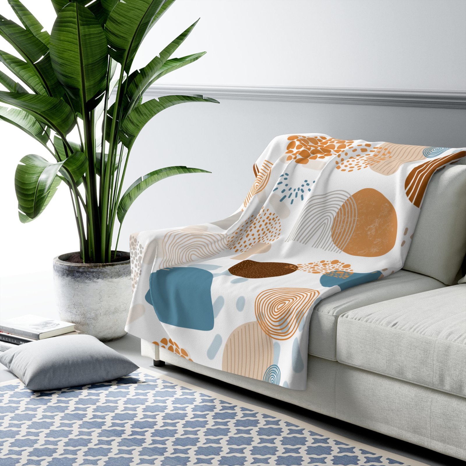 Cozy Earth Tone Sherpa Fleece Blanket | Soft Throw for Home Decor, Relaxation, Gift Idea, Modern Minimalist Style, Cozy Living - Image 3