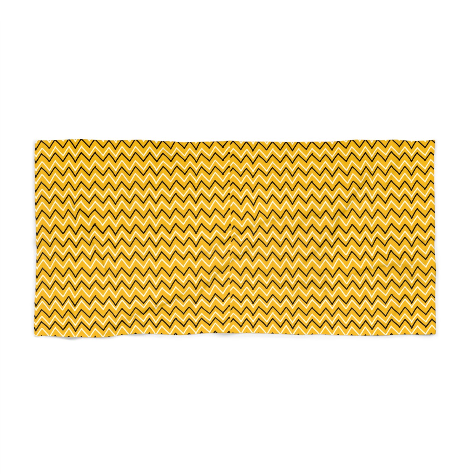 Stylish Zigzag Beach Towel | Summer Essential for Poolside, Picnics, Travel, and Gifts | Vibrant Yellow Design
