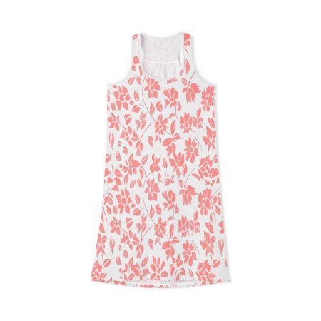 Floral Women's Racerback Dress - Perfect for Summer BBQs, Beach Days, Casual Outings, Gifts, Warm Weather Fashion