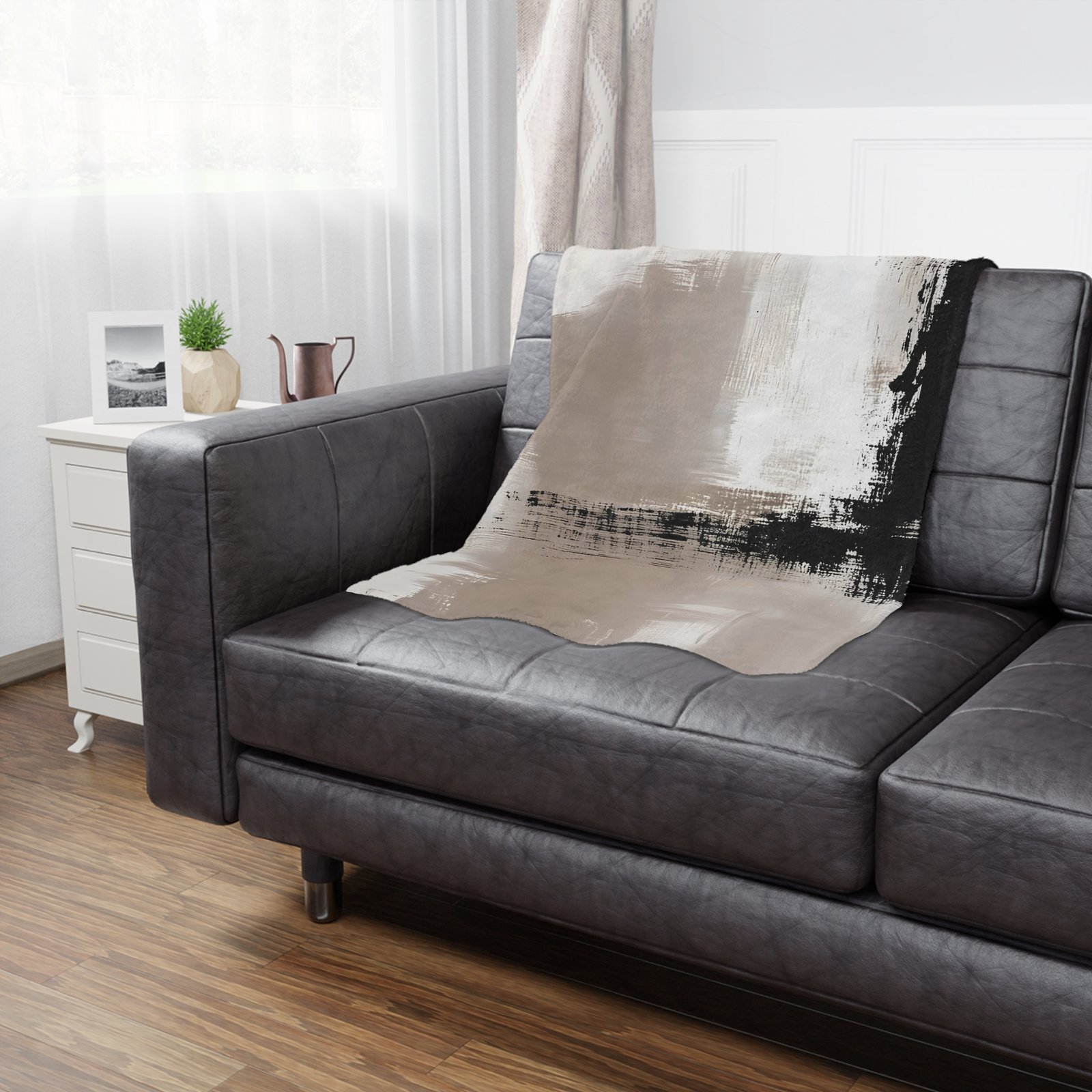 Modern Abstract Minky Blanket - Cozy Throw for Home Decor, Comfort Gift, Nursery Blanket, Stylish Soft Bedding, Minimalist Decor - Image 4