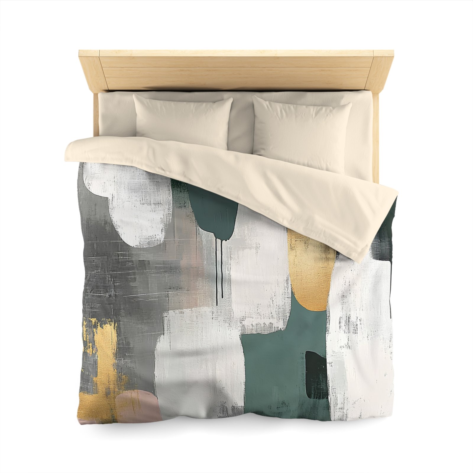 Chic Abstract Microfiber Duvet Cover, Modern Bedding, Minimalist Decor, Cozy Bedroom, Contemporary Design, Home Makeover - Image 5