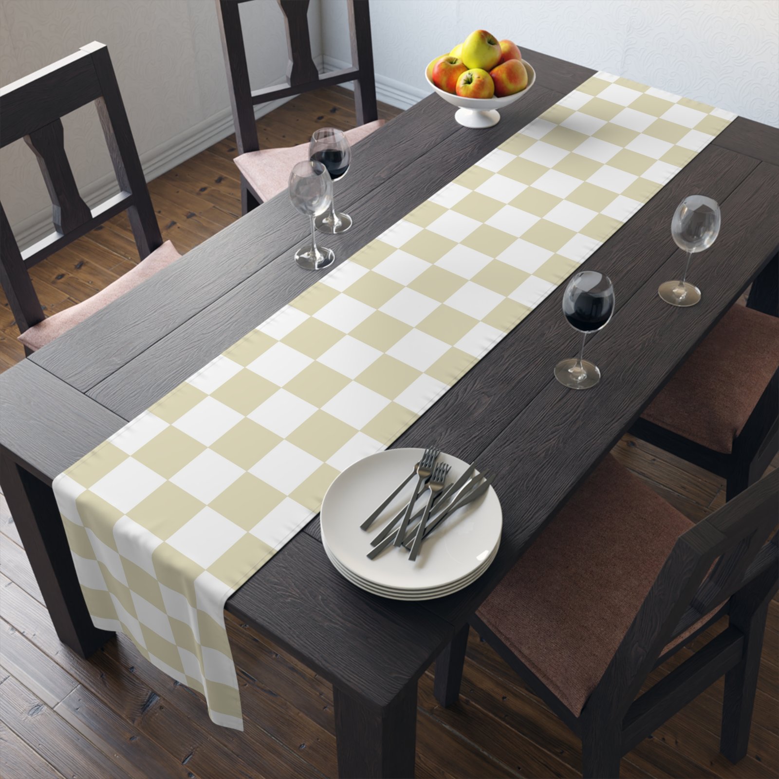 Elegant Checkered Table Runner for Home Decor, Dining Table Decoration, Kitchen Accessory, Holiday Table Setting, Farmhouse Style Table - Image 12