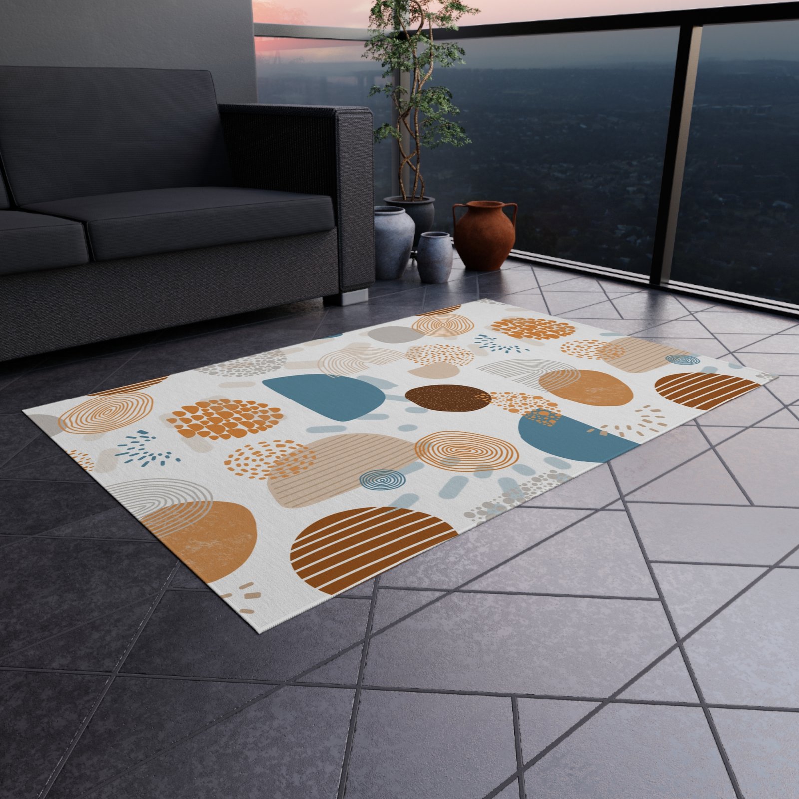 Chic Outdoor Rug, Boho Patio Mat, Modern Area Rug, Stylish Entryway Decor, Unique Garden Accent, Outdoor Living Essentials - Image 12