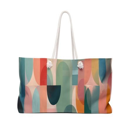 Chic Abstract Weekender Bag, Stylish Travel Tote, Weekend Getaway Essentials, Colorful Gym Bag, Art-Inspired Carryall