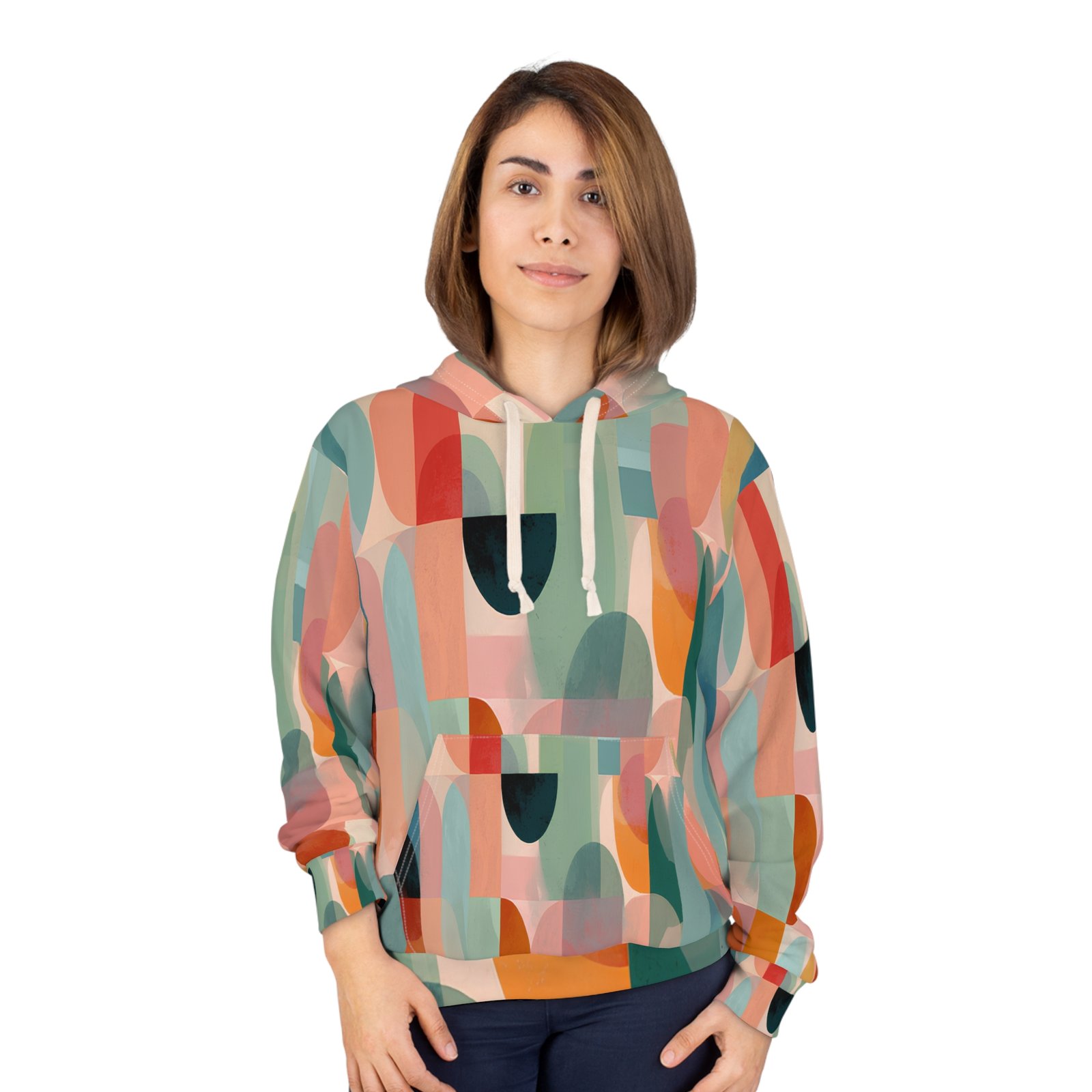 Colorful Abstract Unisex Pullover Hoodie, Trendy Streetwear, Casual Loungewear, Perfect Gift for Art Lovers and Cozy Nights, Fashion - Image 3