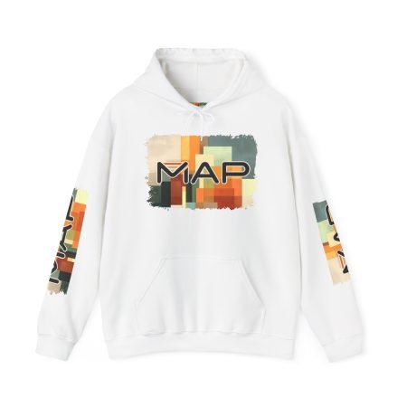 Stylish MAP Graphic Hoodie for Trendy Comfort, Unisex Sweatshirt for Casual Wear, Gift for Friends and Family, Cozy Layer for Fall
