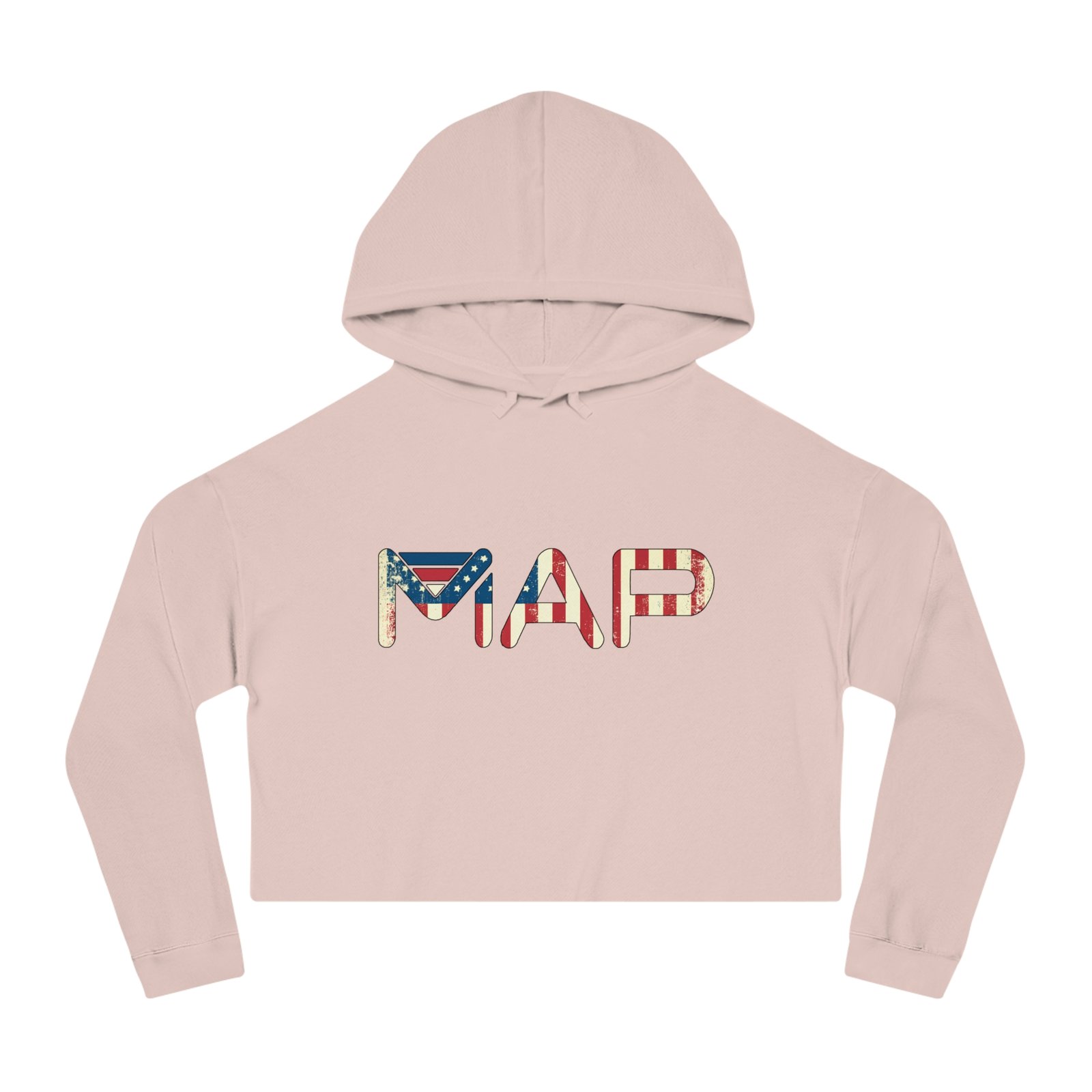 Cropped Hooded Sweatshirt with MAP Design | Stylish Women’s Casual Wear | Perfect for Travel, Summer Days, Gifts - Image 4