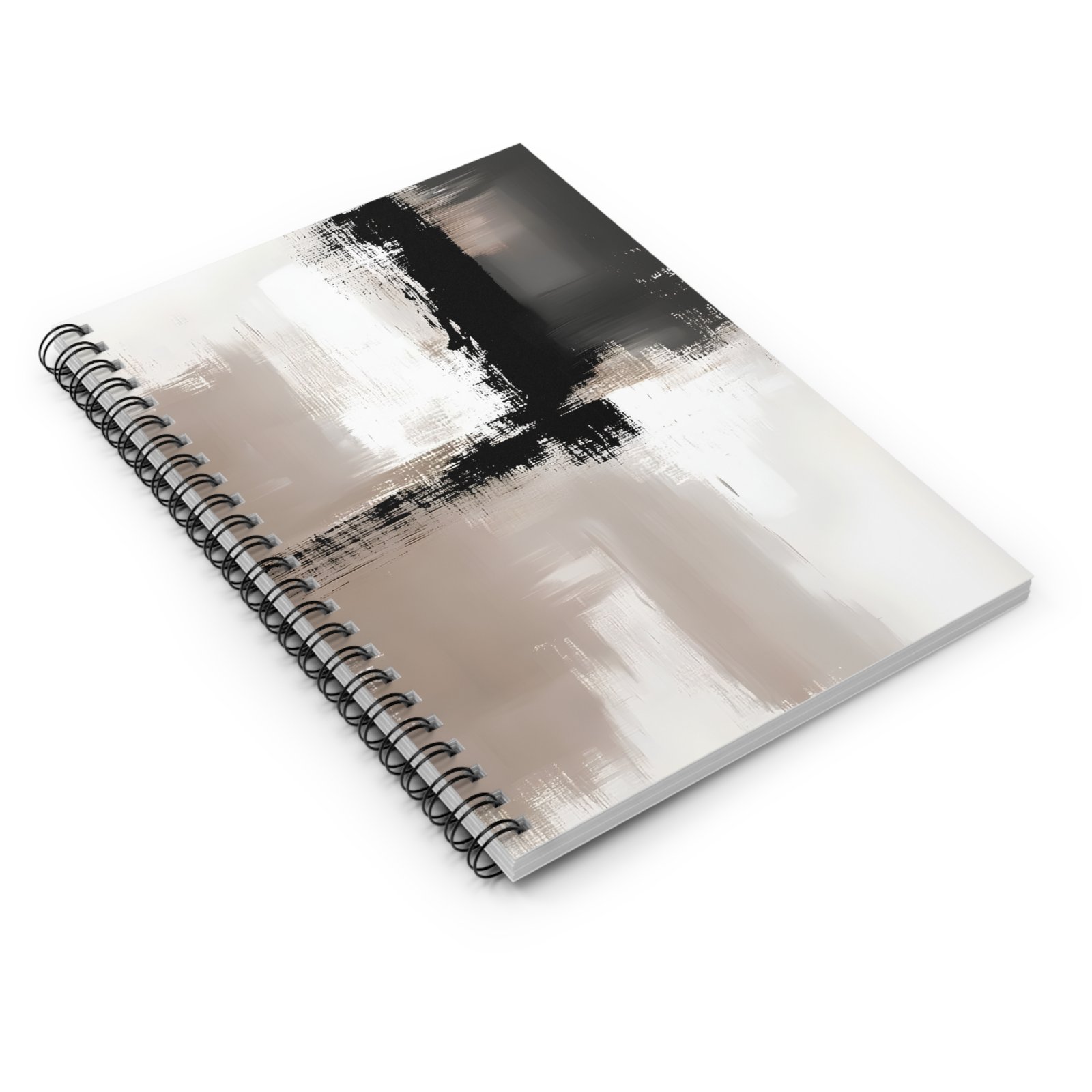 Chic Spiral Notebook - Ruled Line, Modern Journal, Artistic Notepad, Classy School Supplies, Minimalist Sketchbook, Black and White Design - Image 3