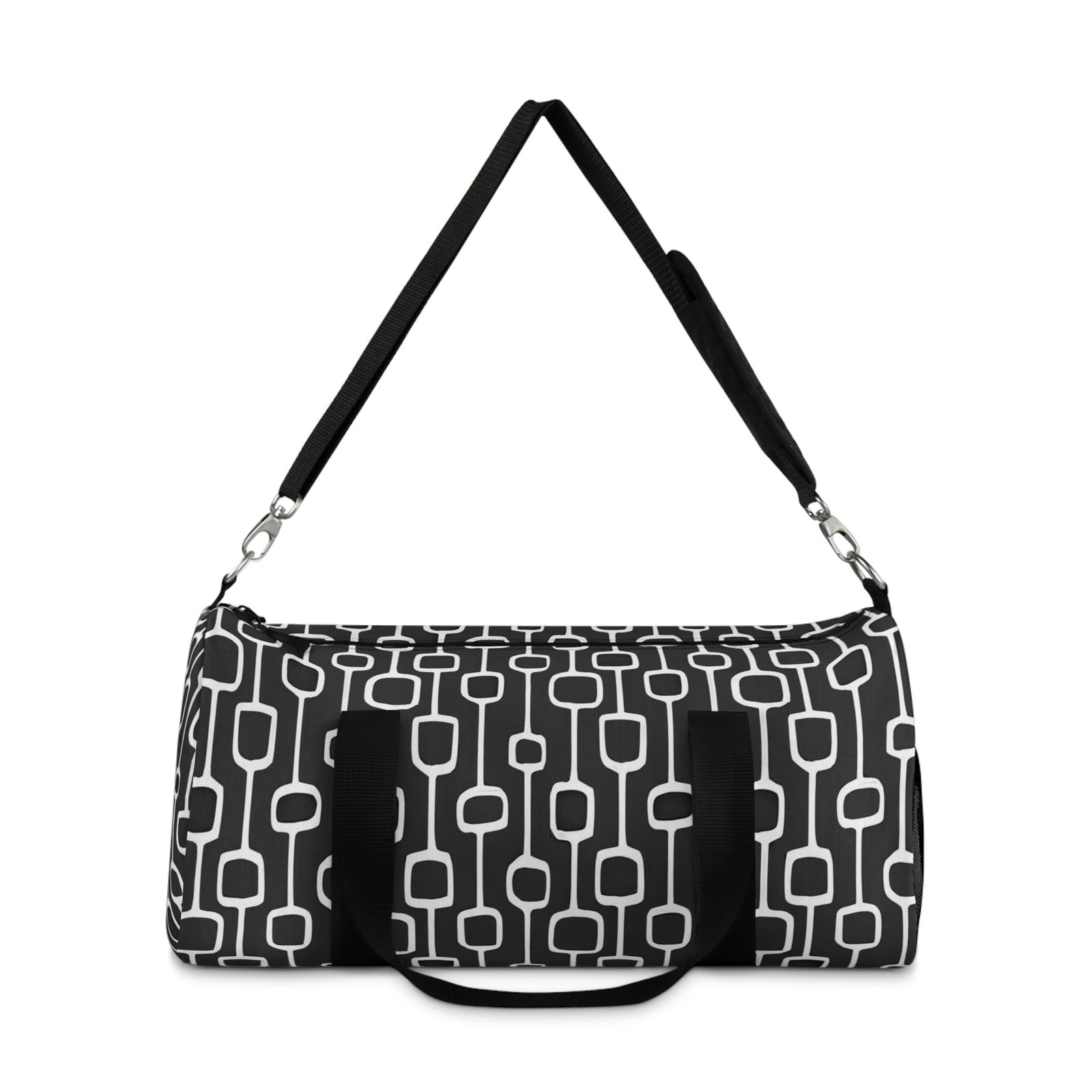 Stylish Black and White Duffel Bag for Travel, Gym, or Weekend Getaways | Great Gift for Adventurers, Athletes, and Students - Image 2