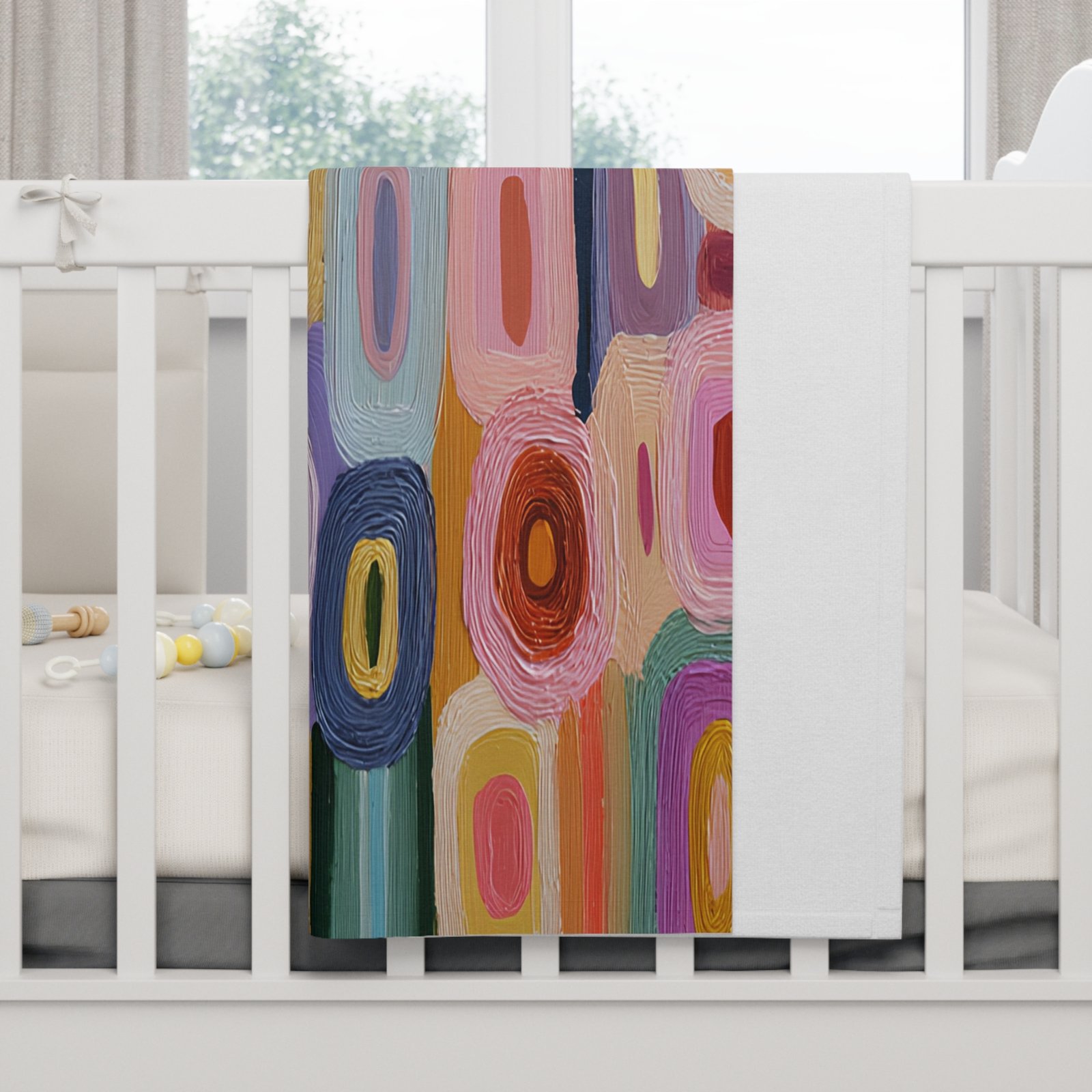 Soft Fleece Baby Blanket, Colorful Nursery Decor, Baby Shower Gift, Cozy Infant Blanket, Playtime Comfort, Modern Baby Bedding - Image 4