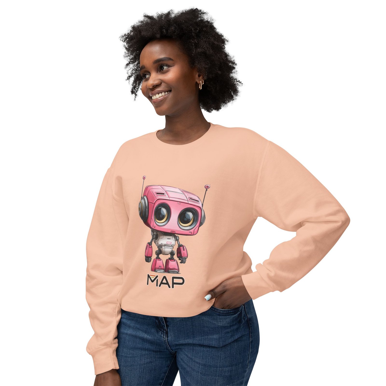 Cute Robot Graphic Sweatshirt, Perfect for Gifts, Casual Wear, Tech Lovers, Fun Hoodie for Friends, Unique Christmas Apparel - Image 11