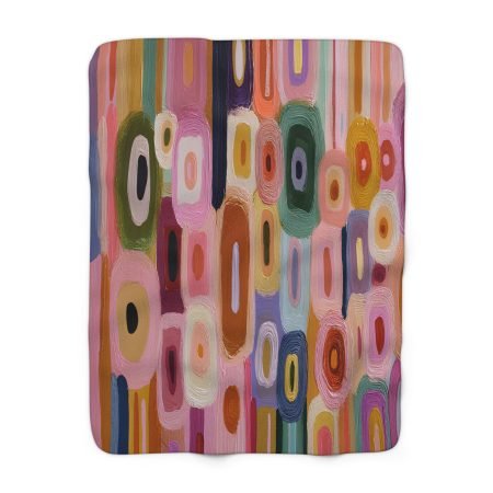 Colorful Abstract Sherpa Fleece Blanket, Cozy Throw Blanket for Home Decor, Stylish Gift for All Occasions