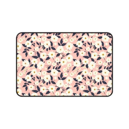 Floral Desk Mat - Chic Home Office Decor, Garden Lover Gift, Computer Mouse Pad, Workspace Accessory, Mother's Day Present