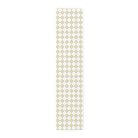 Elegant Beige Checkered Table Runner for Dining Room, Holiday Decor, Wedding, Rustic or Modern Settings, Perfect for Entertaining