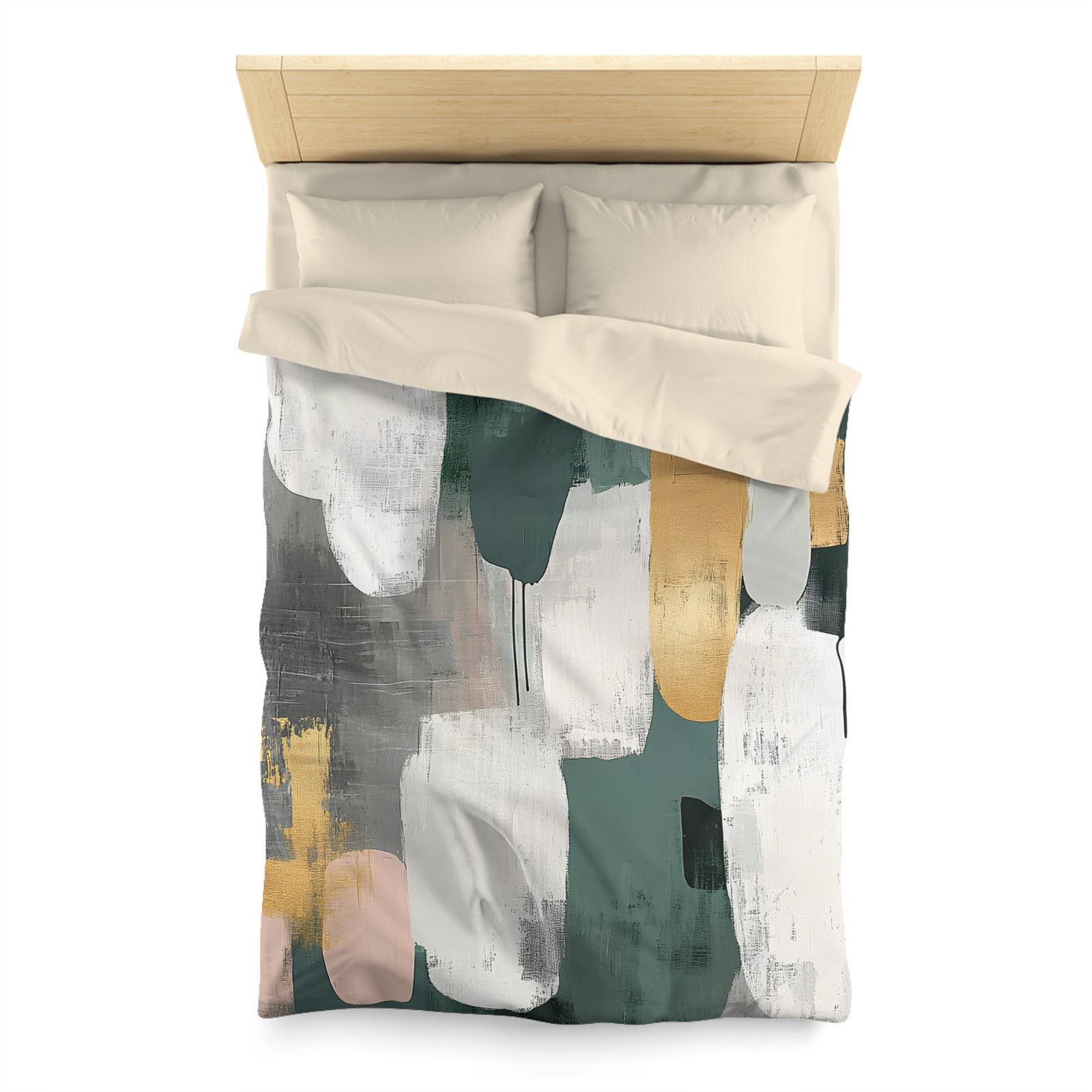 Chic Abstract Microfiber Duvet Cover, Modern Bedding, Minimalist Decor, Cozy Bedroom, Contemporary Design, Home Makeover - Image 2