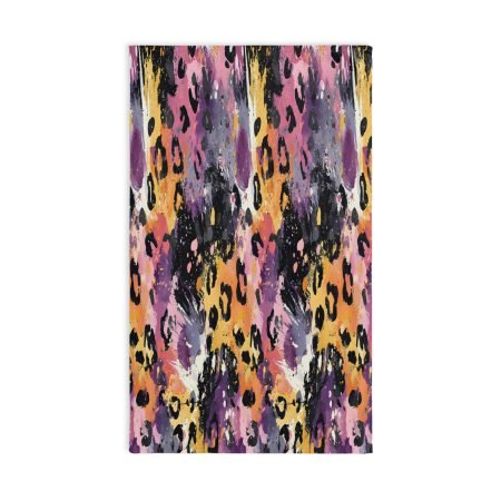 Vibrant Leopard Print Hand Towel, Colorful Bathroom Decor, Animal Print Kitchen Towel, Unique Gift, Boho Style Towel
