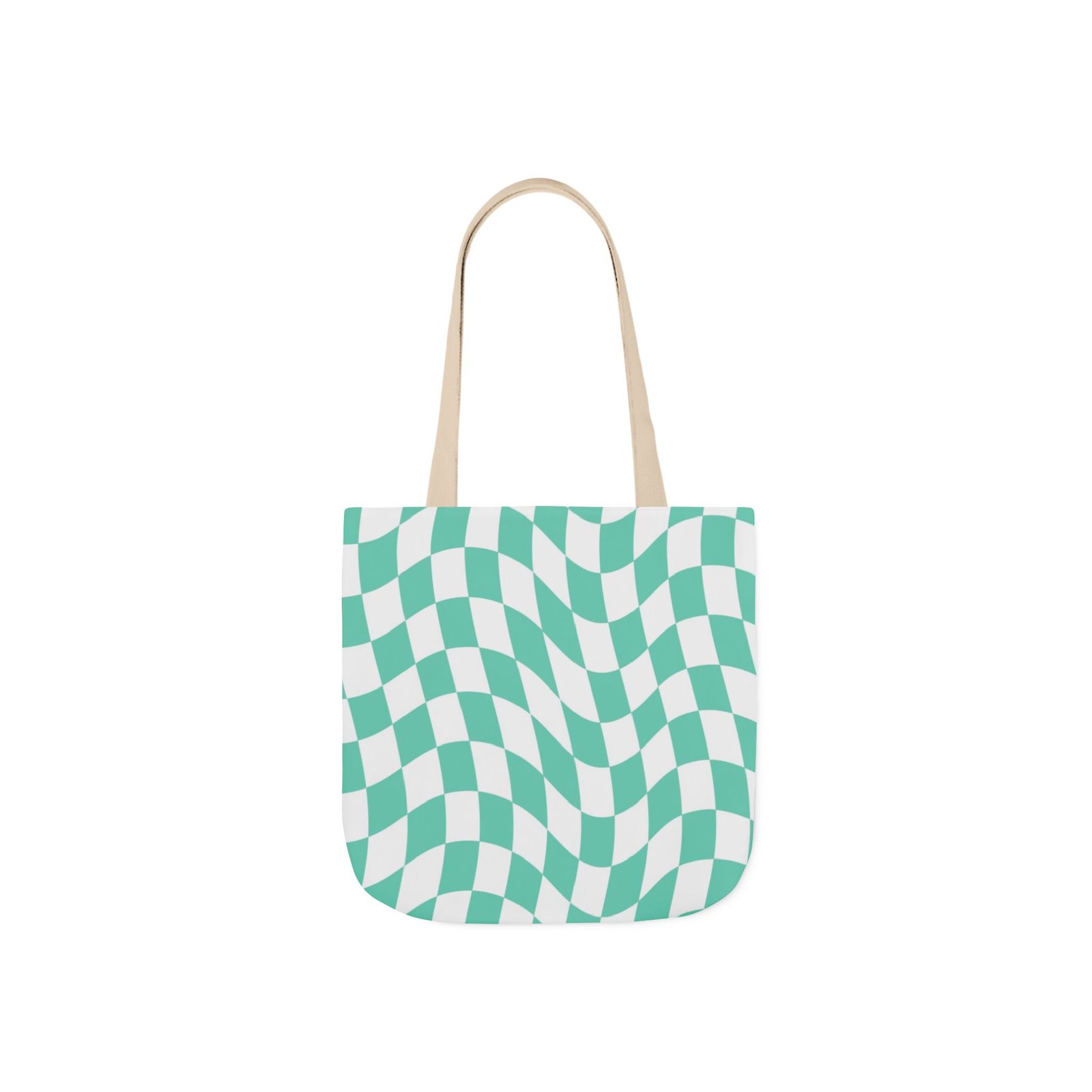 Trendy Checkered Canvas Tote Bag with 5-Color Straps, Eco-Friendly Shopping Bag, Stylish Beach Bag, Fashionable Gym Tote, Unique Gift Idea