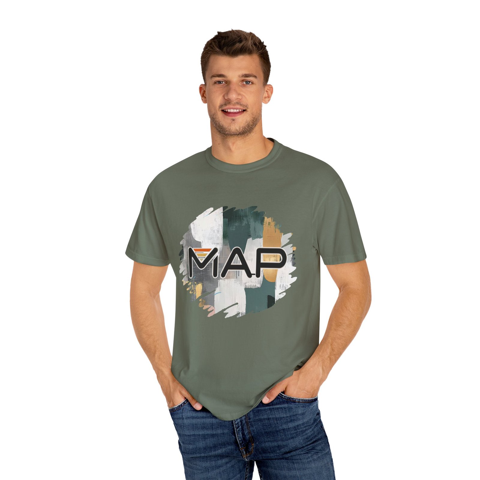 Map-Inspired Unisex Garment-Dyed T-Shirt for Travel Lovers, Casual Wear, Gifts, Outdoor Adventures, Wanderlust Fashion - Image 20