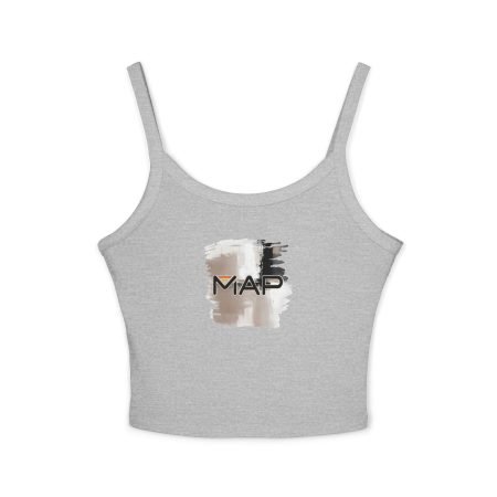 Chic Women's Spaghetti Strap Tank Top with MAP Design, Summer Essential, Casual Wear, Music Festival Outfit, Vacation Top