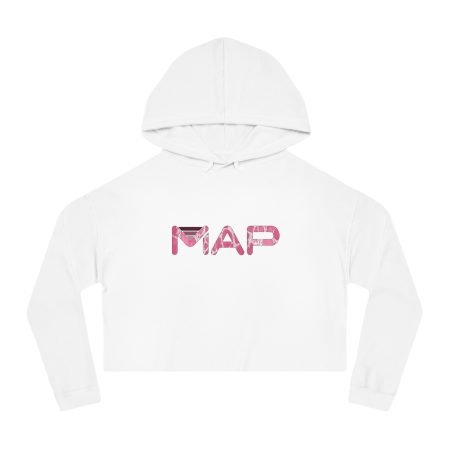 Stylish Women's Cropped Hooded Sweatshirt - Perfect for Casual Outings, Gifts, and Everyday Wear, Fashion Hoodie, Map Design