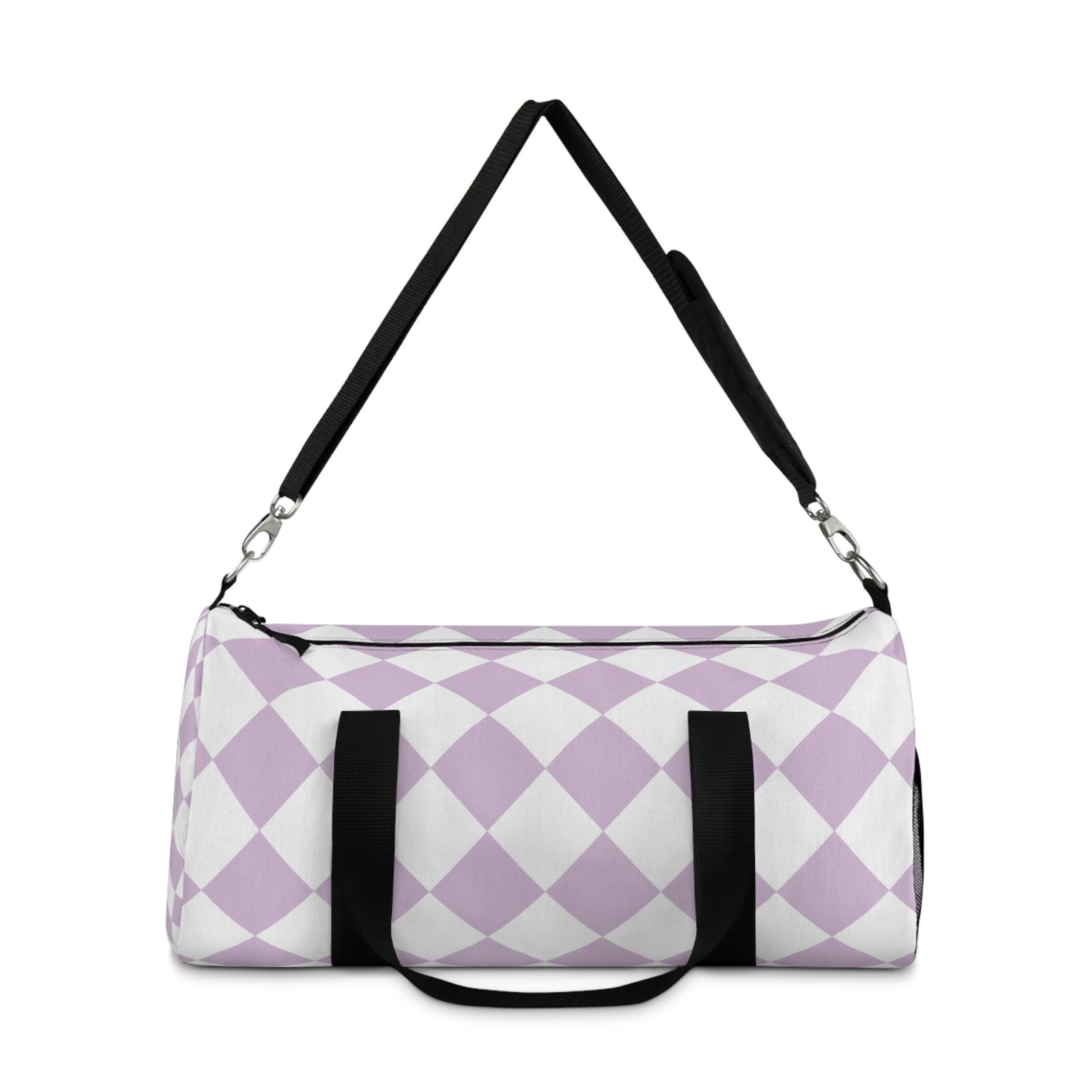 Chic Lavender Checkered Duffel Bag for Gym, Travel, Weekend Getaways, Stylish Storage, Fitness Fashion, Gift Idea - Image 6