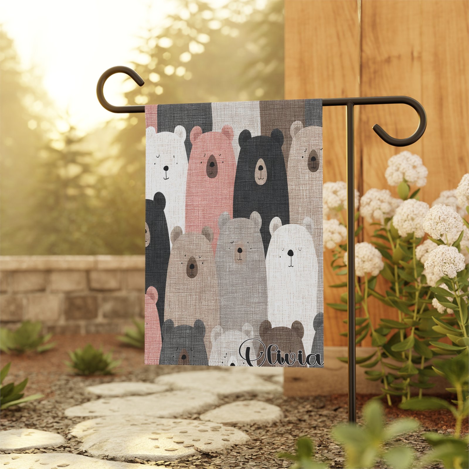 Cozy Bear Garden Banner, Cute House Decor, Outdoor Sign, Welcoming Flag, Animal Decor for Home, Gift for Nature Lovers, Seasonal Decoration - Image 4