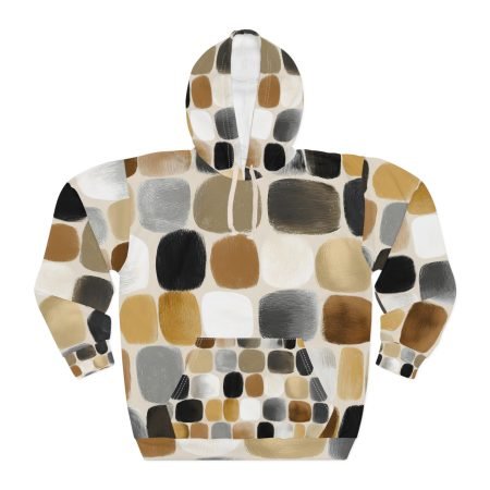 Chic Abstract Pattern Unisex Pullover Hoodie, Cozy Everyday Wear, Gift for Art Lovers, Stylish Streetwear, Fall Fashion Essential