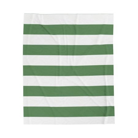 Cozy Velveteen Plush Blanket | Soft Green Stripe Throw | Perfect for Home Decor, Gift Idea, Holiday, Couch, Bed