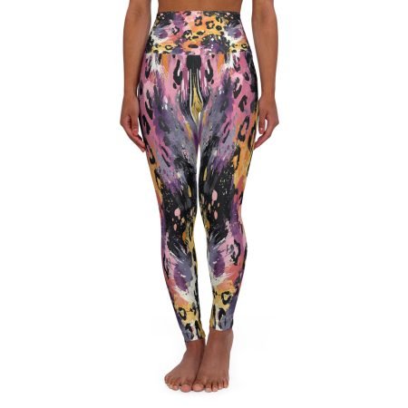 Vibrant High Waisted Yoga Leggings, Activewear Leggings, Fitness Apparel, Comfortable Workout Leggings, Patterned Leggings for Yoga