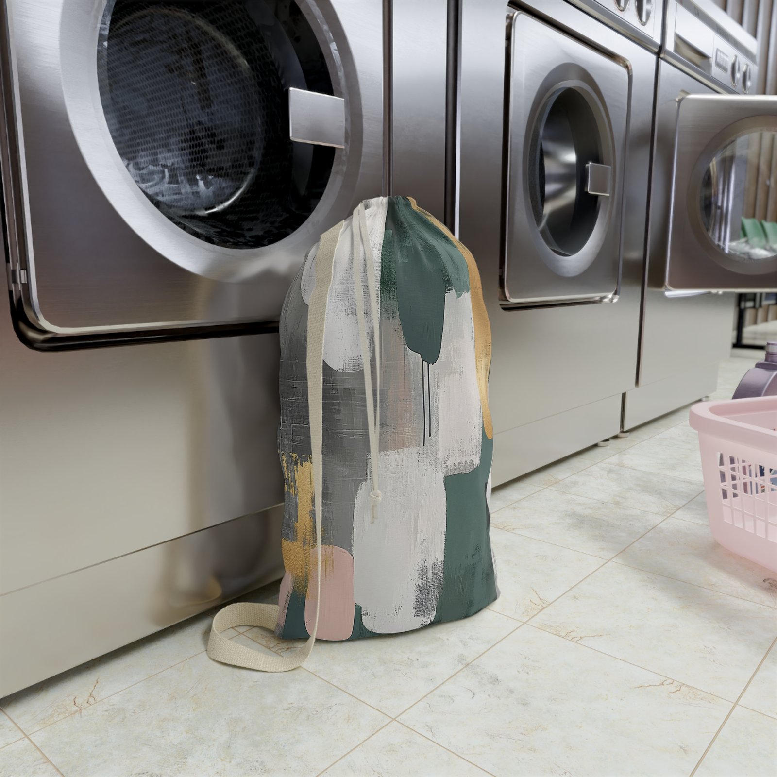 Chic Abstract Laundry Bag - Stylish Storage for Home, College, Travel, Gifts, Modern Decor, Eco-Friendly Organization - Image 4